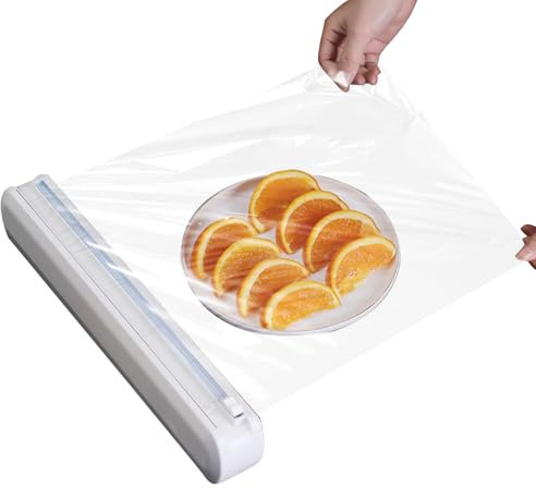 Magnetischer Frischhaltefolienspender, Praktischer Folienspender Folienschneider für Küche, Praktischer Abroller für Alu- & Frischhaltefolie & Backpapier