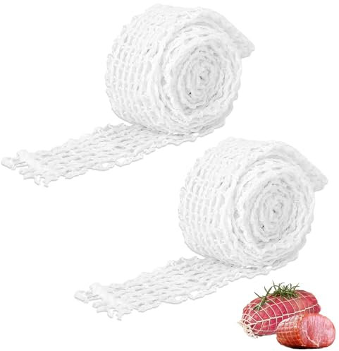 2 Rotoli Rete per Arrosti, Rete da Cucina per Carne Rete Elastica da Forno Elastica per Arrosti Rete Rotoli Rete per Cucina per Arrostire Cottura e Conservazione di Carne Prosciutto e Salsicce (Set B)