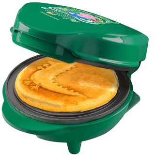 Peppa Pig George Gaufrier, Mini-gaufrier au design unique de Peppa Pig, idéal pour les anniversaires d'enfants, Pâques et Noël, taille des gaufres: Ø 10 cm, produit licence officielle, Couleur: Vert