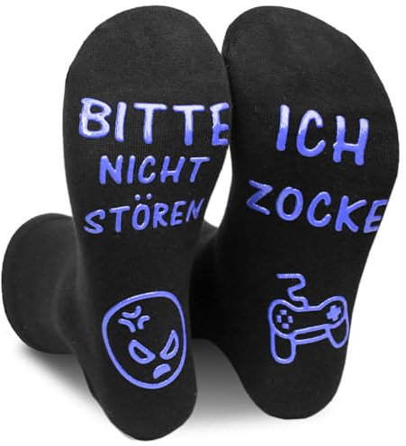 KU Lustige Gaming Socken Gamer Geschenk Für Männe Mit Spruch Bitte Nicht Stören Ich Zocken Socken Lustig Geburtstag Geschenke Für Zocker Herren Damen Jungs Valentinstag（36-45）