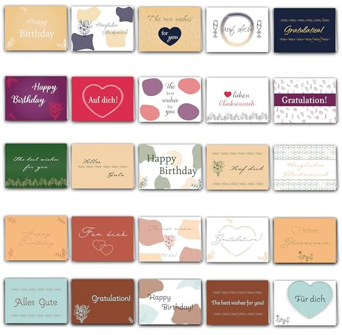 25 Stück Premium Din A6 Glückwunschkarten mit C6 Umschlägen – Elegante Klappkarten für Geburtstag, Hochzeit, und Besondere Anlässe – Made in Germany