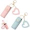 REBUCINA 2-Piece Lipstick Holder Case with Mirror, Lip Balm Keychain, Metal Key Ring, Blue/Pink, Women's Travel Cosmetic Case