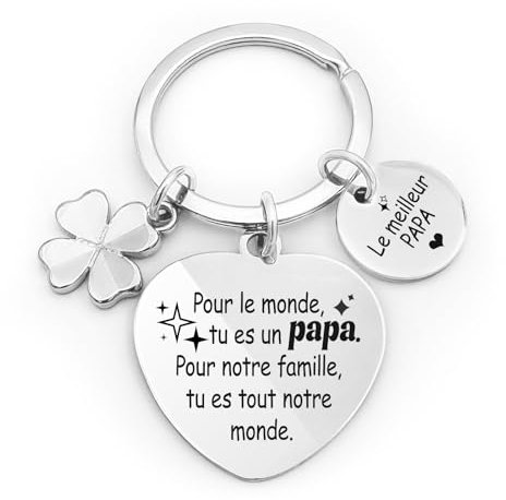 YISCOKO Cadeau de Fête des Pères Cadeau de Papa Porte clés Papa Meilleur Papa Cadeau Papa, Porte-clefs Papa,Cadeau Baptême, Cadeau Homme,Porte-clés Hommes,Cadeau Noel Papa