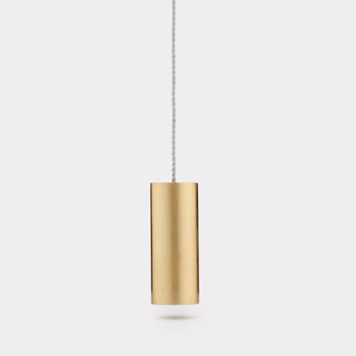 Pushka Home Brushed Solid Brass Round Cylindrical Bathroom Light Pulls (Gold)