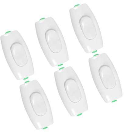 Lurrose 6 Stück Nachttischschalter Dualer intelligenter Lichtschalter Lampenkabelschalter Dimmschalter Knopf Lichtschalter Ein- und Ausschalter Wippschalter Dimmer Abs Weiß