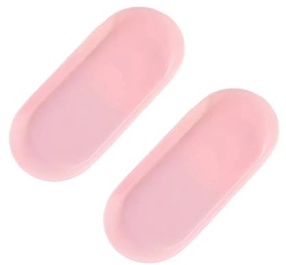 2pcs Plastic Decorative Tray Pink Oval Tray For Cosmetics Jewelry Storage Organizer,23 * 9.5cm