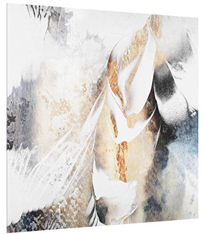Fond de hotte en verre magnétique épaisseur 4mm à motifs crédence cuisine verre trempé avec motif panneau mural or tableau magnétique aquarelle abstrait cuisine cuisinière 5228 (60x59cm)