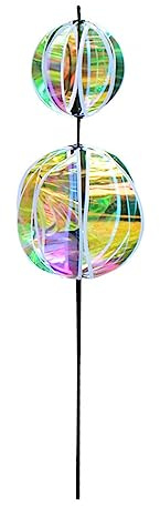 LLHCF Cartoon-Windräder, reflektierend, glitzernd, dekorative Gartenpfähle, Outdoor-Windmühlen, Hof, Gartenarbeit, Kunst, Geschenke, Vogelblinder, Abwehrmittel, reflektierende Windräder mit Heringen