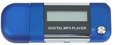 Qusedwey Reproductor de MP3 Reproductor de MúSica de Disco en U de 4 GB Compatible con BateríA AAA Reemplazable, GrabacióN (Azul)