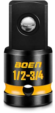 Mr.wintek 1/2 F to 3/4 M Impact Socket Adapter, Cr-Mo Steel, Power Socket Reducer with Deep Embossed and Painted Marking, for Impact Driver Conversions
