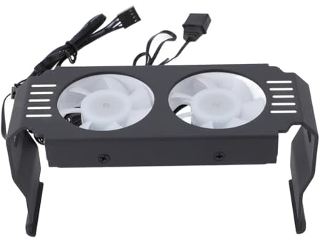 Fabater RAM Whee Sink Fan Storage Module Cooler Temperature Control Dual Fan for DDR DDR2 DDR2 DDR4 DDR5, ARGB RAM Cooler for Overclocking Enthusiasts (Black)