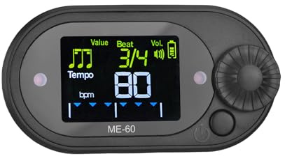 Keenso Music Metronome Tool Multifunktionales Klemm/Halter -Design, Genaue und Zuverlässige, Lebhafte Beat -Sounds, Universal Beat Keeper mit Lebendiger Farbbildschirm, 10 Sounds für Gitarre (BLACK)