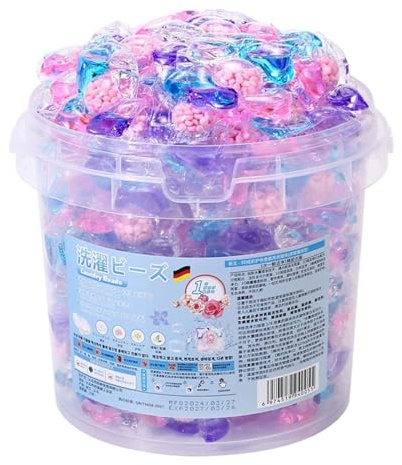 5-in-1-Waschpads mit Weichspüler und Duftperlen, konzentrierte Waschmittelpads, Tiefenreinigungsperlen für Kleidung, lang anhaltende Frische, sanftes Waschmittel für Zuhause und unterwegs (50)