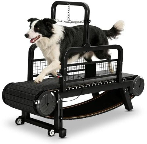 RiveraSink Hundelaufband Große Hunde, Selbstbetriebenes Slatmill ohne Strom | Handbetrieben ohne Strom Slatmill Hundelaufband für große Hunde bis 200 kg, leises Indoor Training, rutschfest & sicher