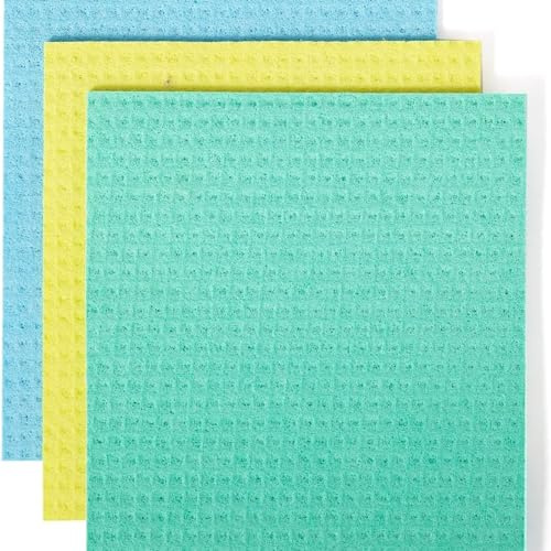 Full Circle Home Chiffons éponge SQUEEZE - Produits de Nettoyage - Ensemble de 3 - Torchon - Lingettes Réutilisables - Durable