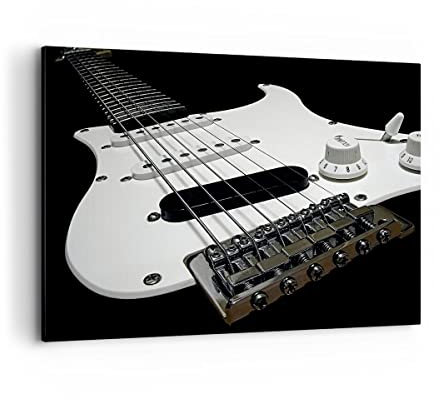 Wandbilder Dekoration Wohnzimmer E-Gitarre String Knopf Bilder auf Leinwand 120x80cm Leinwandbild Schlafzimmer Küche Deko Wand Kunstdruck Art Groß XXL Wanddeko Bild Wall Decor Canvas AA120x80-0379