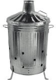 90 LITRE METAL GALVANISED INCINERATOR GARDEN FIRE BIN DUSTIBIN LEAVES WOOD PAPER RUBBISH