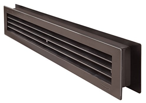 La Ventilazione PT489M Griglia di Ventilazione in Plastica Rettangolare 480x98 mm Telescopica, Marrone