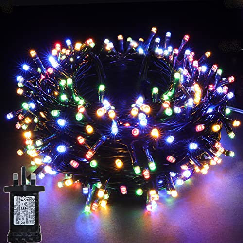 YOSION 30M LED Christmas String Fairy Lights with 12 Lighting Effects, Timer & Memory Function, Ideal for Xmas, Christmas Tree, Party, Indoor & Outdoor Decorations (Multi-Colored, 300 LEDs)