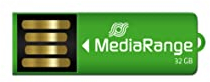MediaRange MR977 Nano USB Stick 32GB green with paper clip function