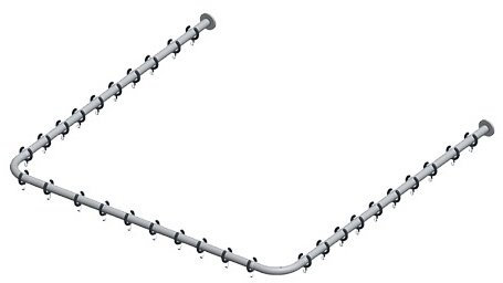 KEUCO Brausevorhangstangen Set Plan 14940 für Dusche U Form 120x120cm chrom 14940011200