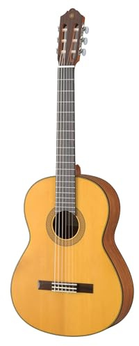 YAMAHA CG122MS Klassische Konzertgitarre in Vollgröße – Massive Engelmann-Fichtendecke, 650-mm-Mensur, Nylonsaiten mit sattem Klang und angenehmem Spielgefühl