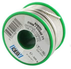 GEB - Soudure cuivre - Bobine Fil Soudure Etain/3% cuivre Ø2mm - 500g