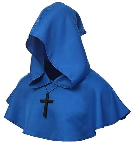 BLESSUME Mönch Gugel Kapuzen Cosplay Kostüm Gugel (Blau)