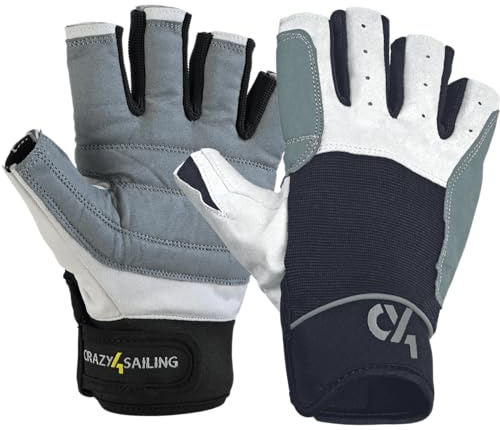 crazy4sailing Mujer Hombre Toldo Guantes Regatta – 5 dedos de libre, Unisex, color negro, tamaño xx-large