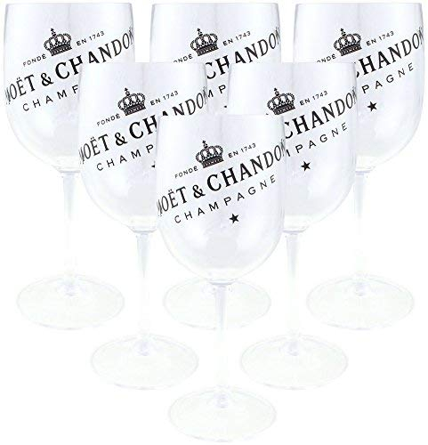 Moët & Chandon Champagner Acryl-Glas Gläser Set Clear Transparent Ice Imperial Kelch (6 Stück)