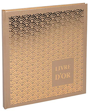 Exacompta - Réf. 9521E - 1 Livre d'or Palmyre- Format carré 21 x 19 cm - Tranche or avec titre - Marquage or rosé -140 pages blanches unies - Visuel : Nude arc de cercle