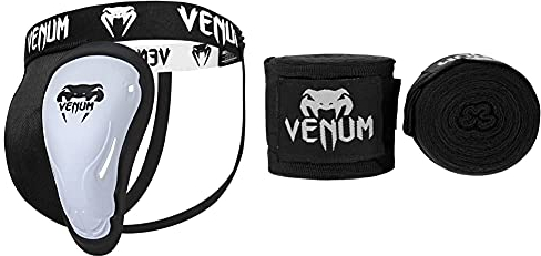 Venum Challenger Coquille et Porte Coquille Homme -Noir (Blanc) - M & Kontact Bande Mixte Adulte, Noir, 4 m