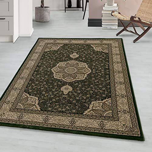 Wohnzimmerteppich Orient Design Kurzflor Schlafzimmer Esszimmer Küche Flur Teppich Pflegeleicht Weich & Flauschig Flauschiger Rechteckig Teppich in Farbe: Grün, Grösse: 200 x 290 cm