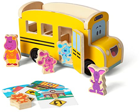 Melissa & Doug Blue's Clues & You! Wooden Pull-Back School Bus