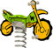 WICKEY PRO Federwippe Motorrad Crossey grün/gelb - Federtier Spielplatzgerät - inklusive Bodenplatte - Outdoor Spielplatz Wippe für Kinder - für öffentliche Spielplätze und Schulen