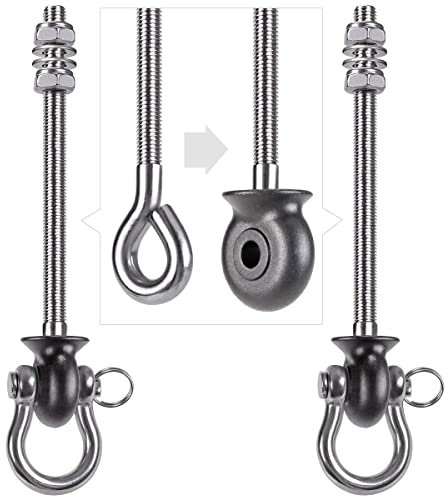 BeneLabel Set of 2 Permanent Rustproof Stainless Steel 304 Heavy Duty Swing Hangers, 1800lb Capacity, 180° Swing, 19cm