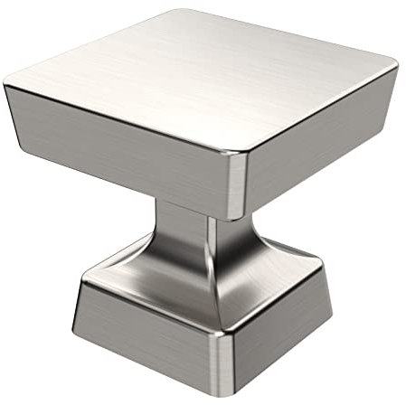 9BUILD 10 Pack 30mm Square Drawer Knobs - Brushed Satin Nickel Cabinet Knobs for Kitchen and Dresser
