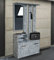 Oggi iRun Flurgarderobe mit Spiegel 85x160x24cm Kleiderbügel Schuhschrank Schrank aus 16mm Schichtstoffplatte Modisches Design Minimalistisch Modern Beton