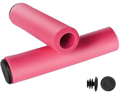 SANKRO Fahrradgriffe (2 Stück) | MTB-Griffe | Mountainbike-Griffe | Silikonschaum | ergonomisch | ultraleicht (Rosa)