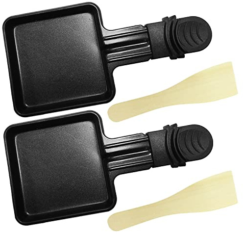NINVVS 2pcs Cheese Baking Pan And 2pcs Kitchen Wooden Shovel Non-Stick Coated Universal Square Electric Barbecue Accessories Suitable For Weekends And Holiday Parties