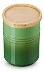 Le Creuset Steinzeug Mittelgroße Vorratsdose mit Holz-Deckel, Steinzeug, 540 ml, 10 cm, Bamboo, 60825544080099
