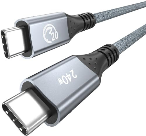 UseBean 240W USB C to USB C Cable 1M, 20Gbps USB3.2 Gen 2x2 Cable, PD3.1 48V/5A Type C Fast Charging, 4K/5K@60Hz Video Monitor Cord, for iPhone 16 15, Galaxy S25 S24, MacBook Pro M4, iPad Pro/Air