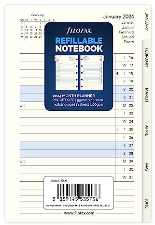 FILOFAX Kalendereinlage Pocket Notebook Month Planer 2024