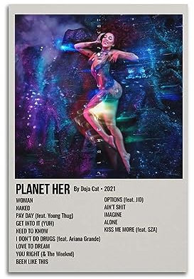 Doja Cat Album Poster für Schlafzimmer Wände Vintage Album Musik Leinwand Poster Künstlerische Malerei Bilder Album Cover Poster 30 x 45 cm ungerahmt