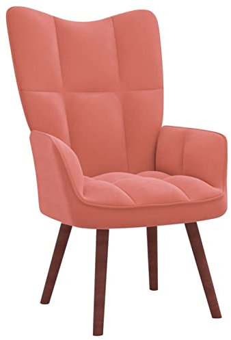 Homgoday Chaise Relax Rose en Velours, Chaises d'extérieur, Chaises de salle à manger pour jardin, Mobilier de chaises de jardin, Mobilier d'extérieur Patio Terrasse Décor