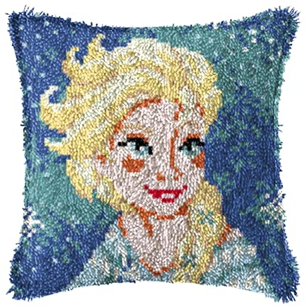 LIAZLIUT Knüpfkissen-Set Für Damen, Stricksets Für Kissen, Teppichherstellungsset Für Anfänger, Knüpfhaken-Set Für Anfänger, Erwachsene Oder Kinder (43 X 43 cm)