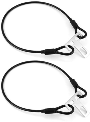 QWORK® Pack de 2 Protections antivol, Protection Anti-effraction - câble en Acier Solide 60 cm x 5 mm - pour Camping-Cars, Voitures, camionnettes, camions