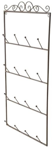 Appendiabiti rustico con 16 ganci per parete o porta – Appendiabiti vintage in ferro marrone scuro – Shabby Chic Appendiabiti da parete per corridoio, cucina e bagno come gancio per asciugamani, 75 cm
