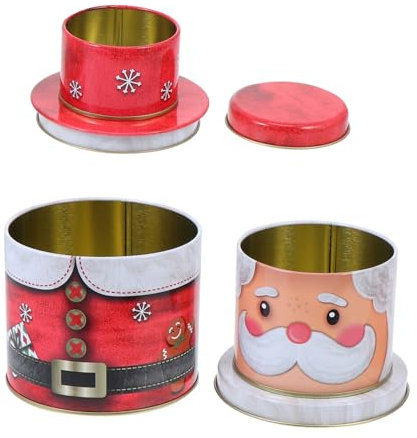 TOPBATHY Xmas Tree Box Tinplate Storage Jar Candy Box for Christmas Decorations