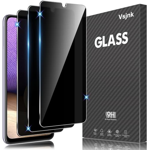 Vsjnk Verre trempé pour Samsung Galaxy A32 4G protector D'écran Anti-Espion, 3 Pièces Protection HD Vitre 9H Dureté Glass Anti-Rayures Compatible avec Galaxy A32 4G